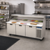 Thumbnail image #2 for Randell 95-Inch Three-Section Refrigerated Raised Rail Prep Table, 42 1/6-Pan Capacity, Self-Contained R290, Compressor Right