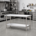 Thumbnail image #2 for Eagle Spec-Master 60 x 30 Inch 14-Gauge Flat Top Stainless Steel Work Table with Adjustable Undershelf