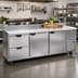 Thumbnail image #2 for Beverage-Air Stainless Steel Three-Section Worktop Refrigerator with 2 Drawers and 2 Doors, 93-Inch Wide