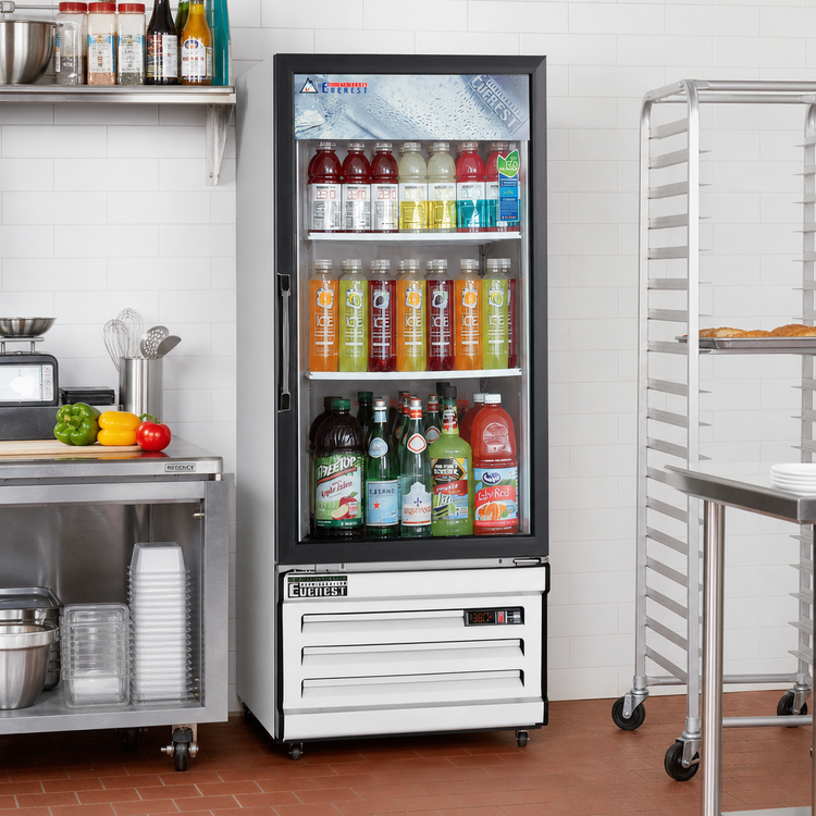 Product image #2 for Everest Refrigeration 24-Inch Wide One-Section Reach-In Glass Door Merchandiser Refrigerator, 8 Cu. Ft.