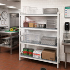 Thumbnail image #2 for Fermod Fermostock 4R31A83 4-Tier Stationary Perforated Polymer Starter Shelving Unit, 31 in W x 14 in D x 83 in H