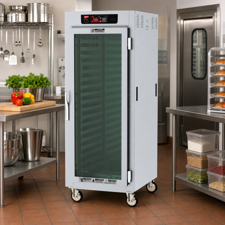 Product image #2 for Metro C5 8 Series Full-Height Pass-Thru Controlled Temperature Holding Cabinet with Touch-Screen Controls, 18 Pan Capacity, Glass and Solid Doors