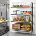 Thumbnail image #2 for Cambro Camshelving® Elements EXA212484V4480 4-Shelf Stationary Add-On Polymer Shelving Unit, 21 x 24 x 84 Inches, Vented, Speckled Gray