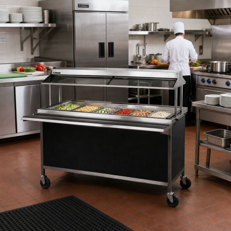 Product image #2 for Atlas Metal CARM-6 Mobile Cold Food Serving Counter with (6) Pan Capacity
