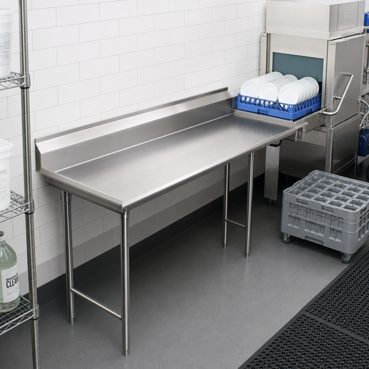 Product image #2 for Eagle Group 72-Inch Straight Clean Dishtable, Right-to-Left Operation, 16/304 Stainless Steel Top