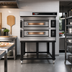 Thumbnail image #2 for Moretti Forni serieS S105E Modular Electric Two-Deck Pizza Oven with Stand