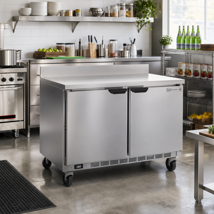 Product image #3 for Beverage Air WTR48AHC 48-Inch Two-Section Solid Door Worktop Refrigerator