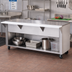 Thumbnail image #2 for Advance Tabco Triumph Supreme 62-7/16-Inch Wide Solid Top Utility Station with Poly Cutting Board and Open Cabinet Base