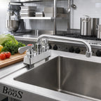 Thumbnail image #2 for John Boos PBF-4DM-6LF Heavy-Duty Lead-Free Deck-Mount Manual Faucet, 6-Inch Swing Spout, 4-Inch Centers, Chrome