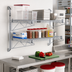 Thumbnail image #2 for Quantum Wall-Mounted Cantilever Double Shelf Wire Shelving Unit, 54 x 21 Inches, Gray Epoxy Antimicrobial Finish