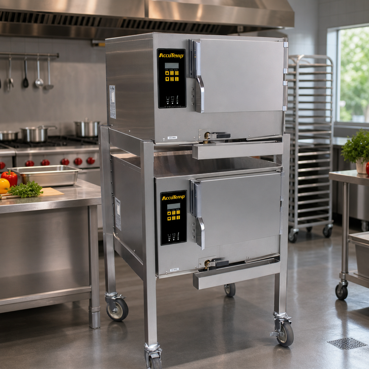 Product image #2 for AccuTemp Evolution Two-Compartment Boilerless Convection Steamer, Electric, 3-Pan Per Compartment