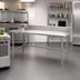 Thumbnail image #2 for Advance Tabco 108-Inch x 24-Inch 14-Gauge 304 Stainless Steel Work Table with 5-Inch Backsplash and Open Base