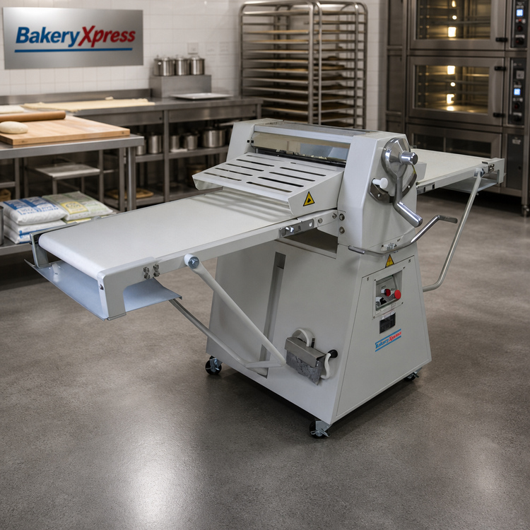 Product image #3 for BakeryXpress DXP-FRS02 Floor Model Reversible Dough Sheeter, 20.5" x 79" Conveyor, 220V