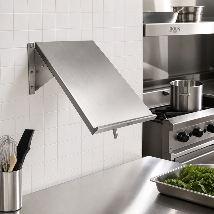 Product image #2 for John Boos 21-Inch Wall-Mounted Solid Stainless Steel Sorting Shelf, 1-Rack Capacity