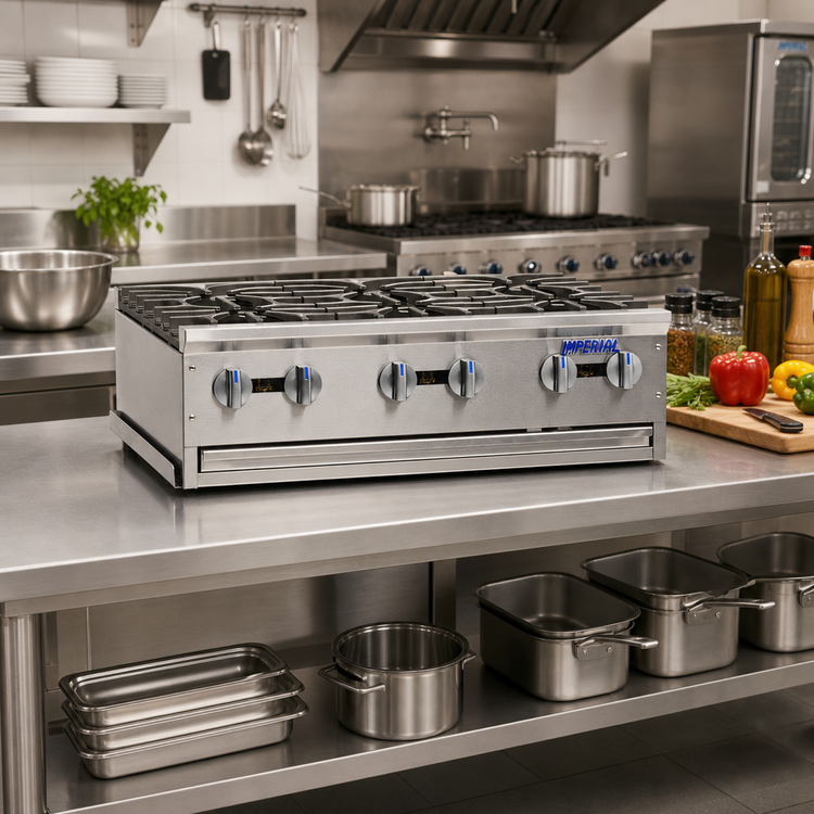 Product image #2 for Imperial Pro Series 24-Inch 4-Burner Gas Countertop Hot Plate