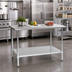 Thumbnail image #2 for BlendPort® Deluxe Series Flat Top Stainless Steel Work Table with Adjustable Galvanized Undershelf, 48 x 30 Inch
