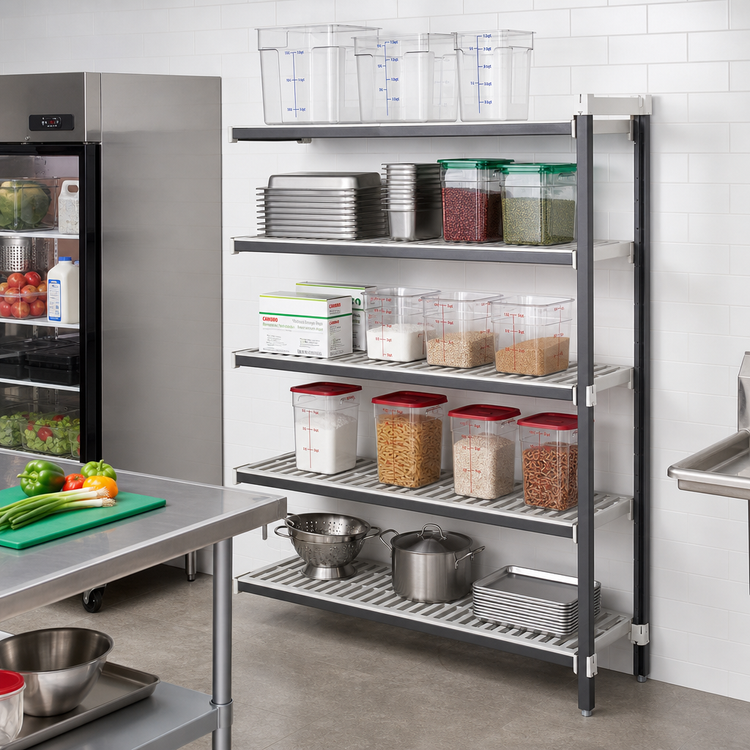 Product image #2 for Cambro Camshelving Elements XTRA 21-Inch x 36-Inch x 72-Inch 5-Tier Vented Stationary Add-On Polymer Shelving Unit