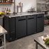 Thumbnail image #2 for Omcan USA 73-Inch Three-Section Reach-In Back Bar Cooler with Solid Doors and Stainless Steel Top