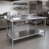 Thumbnail image #2 for Eagle Spec-Master Series 84-Inch 14-Gauge 304 Stainless Steel Prep Sink Table with Left Sink, Right Drawer and Undershelf
