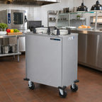 Thumbnail image #2 for Dinex DXPIDP2E0912 Enclosed Mobile Unheated Two-Silo Plate Dispenser, Stainless Steel, for 9-1/8-Inch Plates