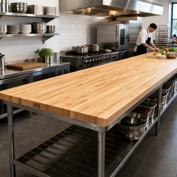 Product image #2 for Boos Block 108 Inch x 25 Inch Blended Edge Grain Maple Kitchen Countertop, 1-1/2 Inch Thick, Penetrating Oil Finish