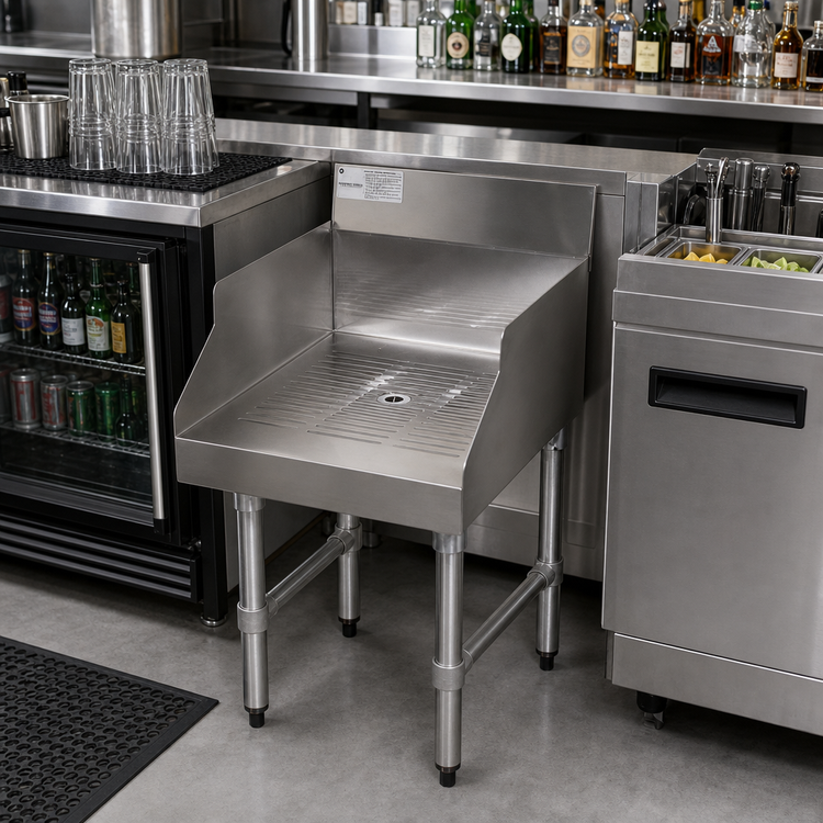Product image #2 for Advance Tabco Underbar Basics 24-Inch Freestanding Recessed Drainboard