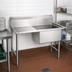 Thumbnail image #2 for BK Resources 1-Compartment Stainless Steel Sink with Left-Hand Drainboard, 18 x 18 x 14-Inch Bowl