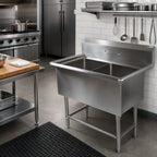 Thumbnail image #2 for John Boos Pro-Bowl 2PB18 2-Compartment Commercial Sink, 16-Gauge 300 Series Stainless Steel, 18" x 18" x 12" Bowls, 10" Backsplash
