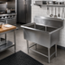 Thumbnail image #2 for John Boos Pro-Bowl 2-Compartment Commercial Sink with Legs, 18