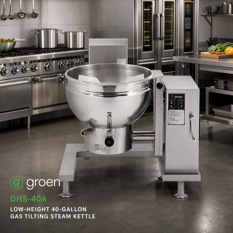 Product image #2 for Groen DHS-40A Low-Height 40-Gallon Gas Tilting Steam Kettle