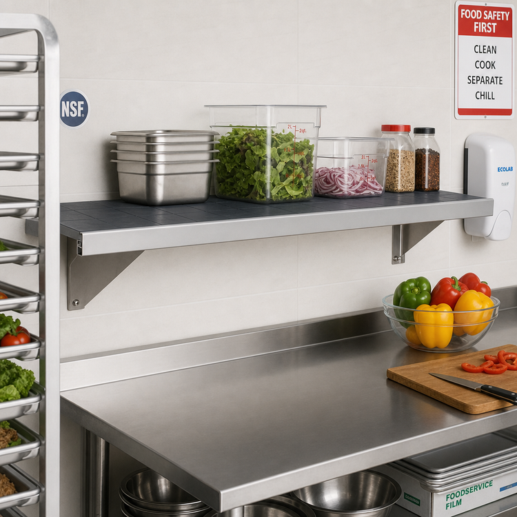 Product image #2 for Fermostock 68-Inch x 22-Inch Horizontal Solid Shelf with Removable Polymer Inserts
