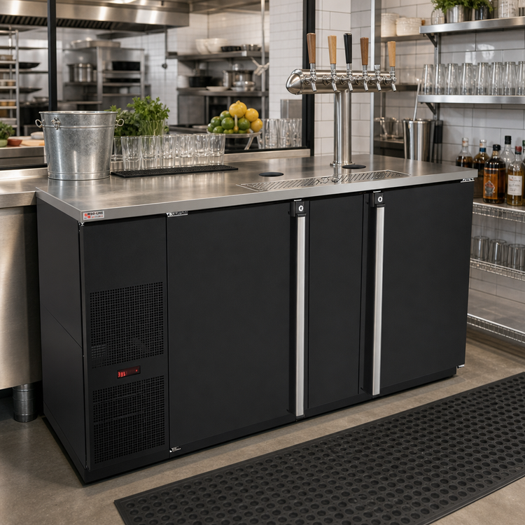 Product image #2 for Pro-Line E-Series Two-Section Draft Beer Cooler, 28 Cu. Ft., 69-1/2 Inch, Self-Contained Refrigeration