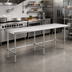 Thumbnail image #2 for Sapphire 84-Inch x 18-Inch 18-Gauge 430 Stainless Steel Work Table with Flat Top and Open Base