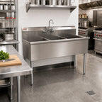 Thumbnail image #2 for Eagle Group 2148-3-16/3 49-3/8-Inch 3-Compartment Utility Sink, 16-Gauge 304 Stainless Steel, No Drainboards
