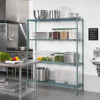 Thumbnail image #2 for Eagle Group EagleGard A4-74-2460E 4-Tier Add-On Wire Shelving Unit, 60"W x 24"D x 74"H, Blue-Green Hybrid Epoxy Finish