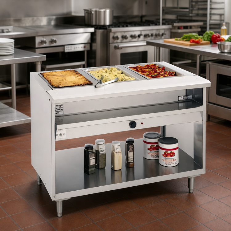 Product image #2 for Randell 3312 33-Inch Electric Common Water Bath Hot Food Table with Open Shelf Base