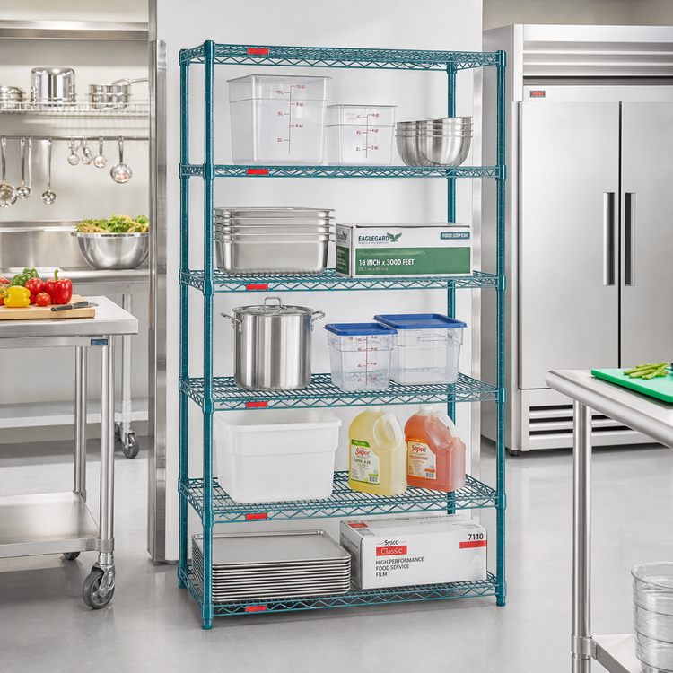 Product image #2 for EagleGard 5-Tier Stationary Starter Wire Shelving Unit, 30"W x 21"D x 74"H, Hybrid Epoxy Finish