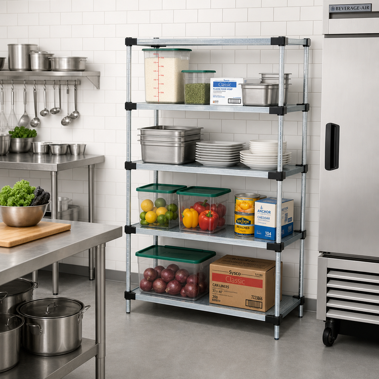 Product image #2 for Quantum 36 Inch W x 18 Inch D x 63 Inch H Stationary Solid Shelving Starter Kit
