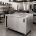 Thumbnail image #2 for Advance Tabco 144-Inch x 36-Inch Stainless Steel Enclosed Work Table with Sliding Doors