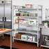 Thumbnail image #3 for Cambro Camshelving Premium 24 x 48 x 64 Inch 5-Tier Vented Stationary Starter Shelving Unit, Speckled Gray