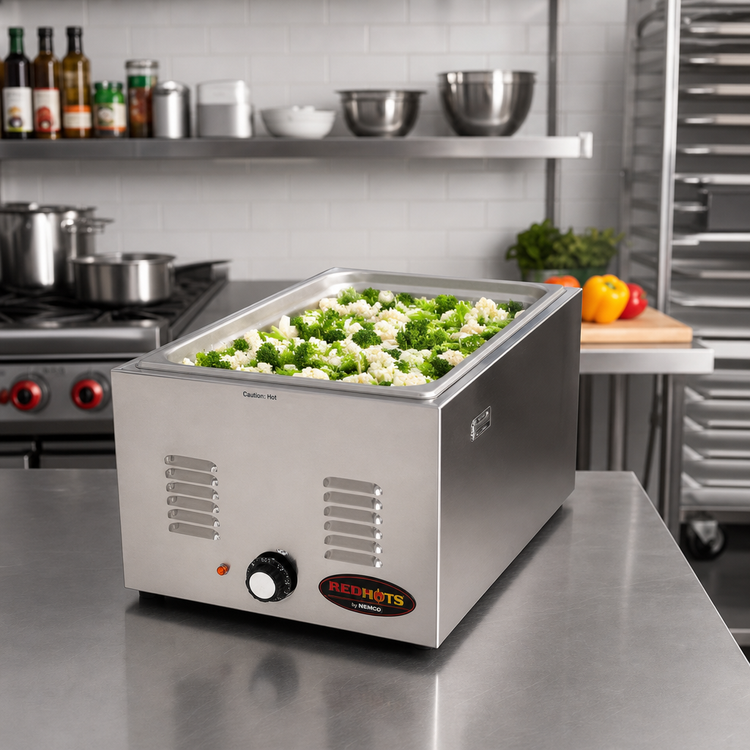 Product image #2 for RedHots Countertop Electric Food Warmer, 12 x 20-Inch Pan Opening, Wet/Dry, Infinite Controls, Stainless Steel, 208V