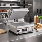 Thumbnail image #2 for Star (Middleby) Pro-Max 2.0 PGT14T Commercial Countertop Panini Press, Single Platen, Grooved Aluminum Plates, Analog Thermostat with Timer
