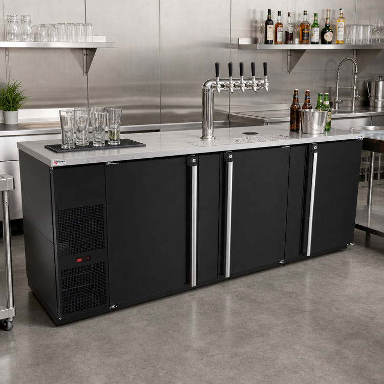 Product image #2 for Pro-Line E-Series Three-Section Draft Beer Cooler, 95.5-Inch W, Self-Contained Refrigeration