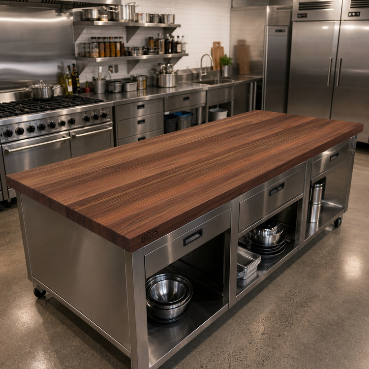 Product image #2 for John Boos Boos Block American Black Walnut Edge Grain Kitchen Countertop, 132 x 27 x 1-1/2 Inches