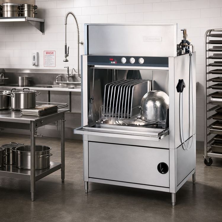 Product image #2 for Champion PP-20 Front-Loading Stainless Steel Pot, Pan and Utensil Washer with Booster Heater