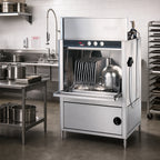 Thumbnail image #2 for Champion PP-20 Front-Loading Stainless Steel Pot, Pan & Utensil Washer with Booster Heater, Dual Rack, 25 Racks/Hour