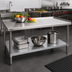 Thumbnail image #2 for John Boos Stallion 24 x 30 Inch 18-Gauge Stainless Steel Equipment Stand with Galvanized Base and Adjustable Undershelf