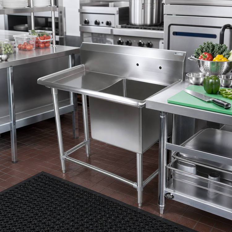 Product image #2 for John Boos Pro-Bowl 1-Compartment Stainless Steel Sink with Left Drainboard, 16 in. x 20 in. x 12 in. Compartment