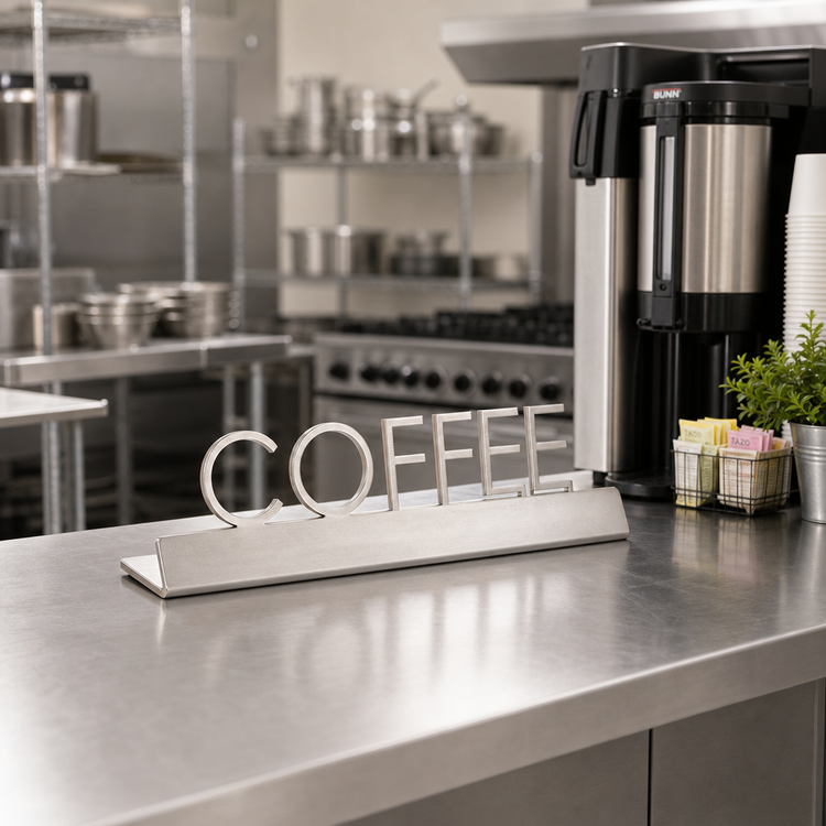 Product image #2 for American Metalcraft Stainless Steel 'Coffee' Tabletop Sign