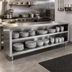 Thumbnail image #2 for Advance Tabco 120-Inch x 15-Inch Stainless Steel Dish Cabinet with Open Base and Mid-Shelf
